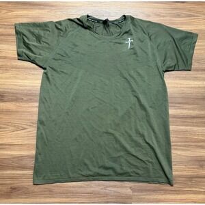 Three Nails Mens Olive Green Performance Training T-Shirt Raglan Gym Sz XL